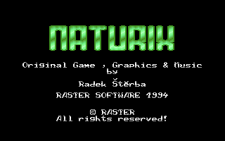 Naturix (Atari 8-bit) screenshot: Title screen
