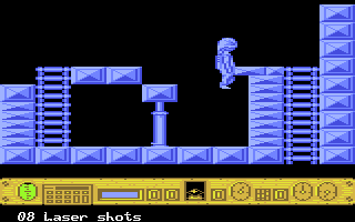 Naturix (Atari 8-bit) screenshot: Failed long jump attempt