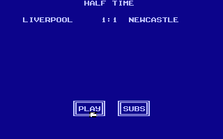 World Soccer (Atari 8-bit) screenshot: Half time score