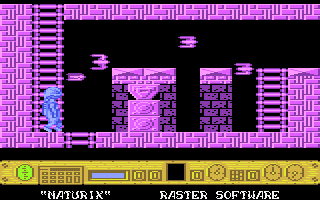 Naturix (Atari 8-bit) screenshot: Wee space ships