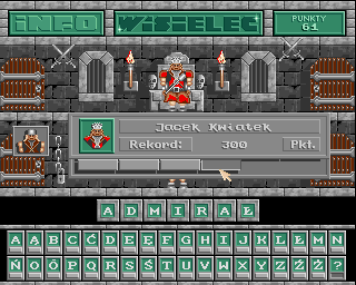 Wisielec (Amiga) screenshot: Best score