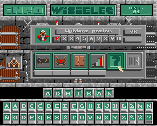 Wisielec (Amiga) screenshot: Difficulty level