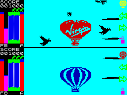 Trans-Atlantic Balloon Challenge: The Game (ZX Spectrum) screenshot: Stop the other bird