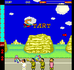 Acrobatic Dog-Fight (Arcade) screenshot: Off to war