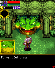 Knight Tales: Land Of Bitterness (J2ME) screenshot: The first boss: a giant toad.