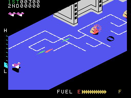 Zaxxon (MSX) screenshot: Entering base (European version)