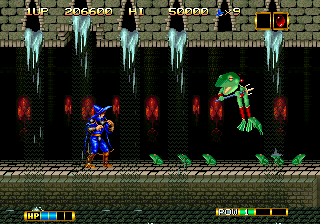Magician Lord (Neo Geo) screenshot: Stage 5: "Anderground Passage of Terror"