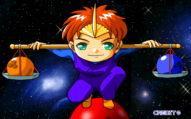 Puzzle De Bowling (Arcade) screenshot: The characters are based on zodiac signs