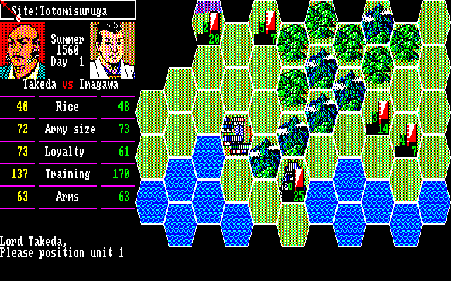 Nobunaga's Ambition (Amiga) screenshot: Into battle