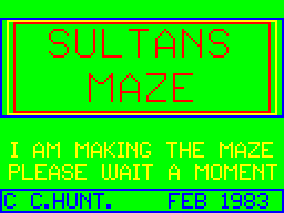 Sultan's Maze (Dragon 32/64) screenshot: Title screen