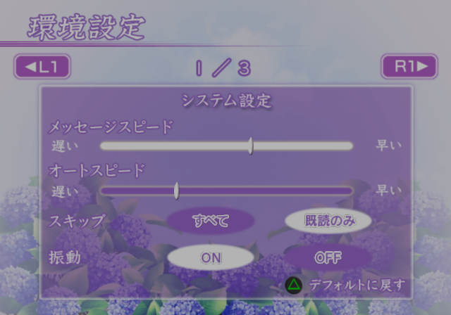 Itsuka, Todoku, Ano Sora ni.: You no Michi to Hi no Tasogare to (PlayStation 2) screenshot: Options menu