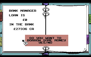 Kenny Dalglish Soccer Manager (Commodore 64) screenshot: Bank manager