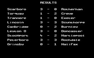 Kenny Dalglish Soccer Manager (Amstrad CPC) screenshot: Round results