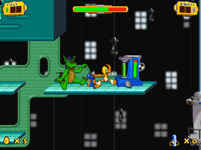 Battery Check (Windows) screenshot: The dragon is a recycling point for dead batteries.