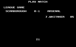 Kenny Dalglish Soccer Manager (Atari 8-bit) screenshot: Match status