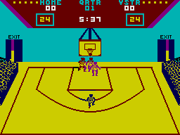 GBA Championship Basketball: Two-on-Two (ZX Spectrum) screenshot: Going for a shot