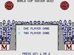 World Cup Soccer (ZX Spectrum) screenshot: Quiz time