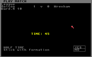 Kenny Dalglish Soccer Manager (Amiga) screenshot: Half time stats