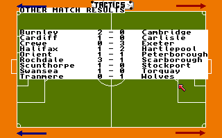 Kenny Dalglish Soccer Manager (Amiga) screenshot: Round results
