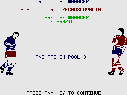 World Cup Soccer (ZX Spectrum) screenshot: You are in Pool 3