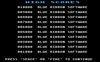 Diamond Mine (Atari 8-bit) screenshot: High score table