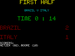 World Cup Soccer (ZX Spectrum) screenshot: Match highlights
