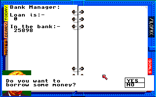 Kenny Dalglish Soccer Manager (Amiga) screenshot: Bank manager