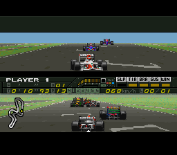 F1 Pole Position (SNES) screenshot: The race begins