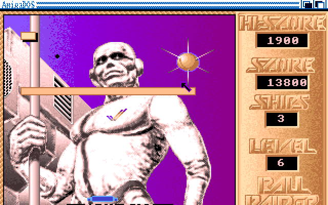 Ball Raider (Amiga) screenshot: Unlike most action games, Ball Raider actually multitasks