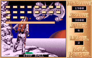 Ball Raider (Amiga) screenshot: Got a sticky bat
