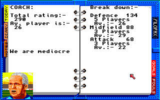 Kenny Dalglish Soccer Manager (Amiga) screenshot: Coach