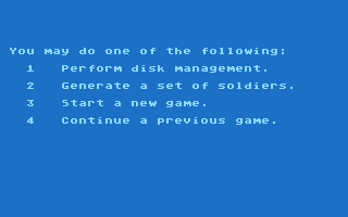 Computer Ambush (Atari 8-bit) screenshot: Main menu