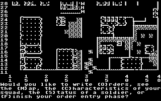 Computer Ambush (Atari 8-bit) screenshot: Tactical map