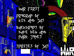 W.A.R (ZX Spectrum) screenshot: Title Screen