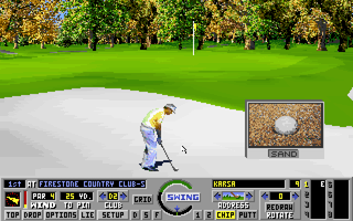 Links: Championship Course - Firestone Country Club (DOS) screenshot: In the sand