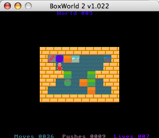 BoxWorld 2 (Macintosh) screenshot: This hole needs to be filled up
