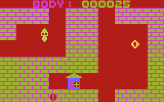 Přízrak nuly (Atari 8-bit) screenshot: Cottage in the cavern