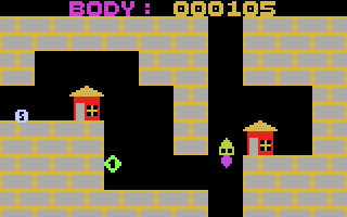 Přízrak nuly (Atari 8-bit) screenshot: Western corridor