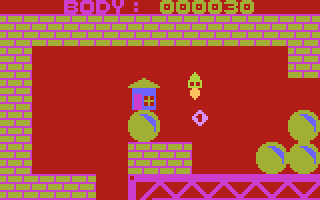 Přízrak nuly (Atari 8-bit) screenshot: Cottage on the stone