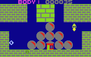 Přízrak nuly (Atari 8-bit) screenshot: Covered cottage
