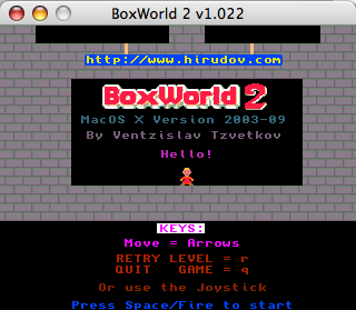 BoxWorld 2 (Macintosh) screenshot: Title screen