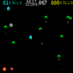 Killer Comet (Arcade) screenshot: A killer comet has appeared to the left.