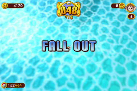Super Monkey Ball (iPhone) screenshot: Falling off the level