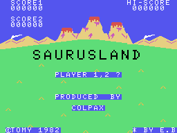 Saurusland (MSX) screenshot: Title screen