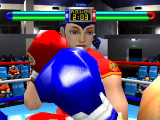 Contender (PlayStation) screenshot: Second opponent is a lady from China or something... I promise I will be a gentleman. <3