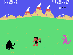 Saurusland (MSX) screenshot: Attacked from two directions at once