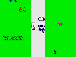 BMX Racers (ZX Spectrum) screenshot: Crashed