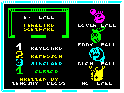 I, Ball (ZX Spectrum) screenshot: Title Screen