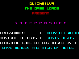 Gatecrasher (ZX Spectrum) screenshot: Title Screen