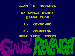 Giant's Revenge (ZX Spectrum) screenshot: Title Screen